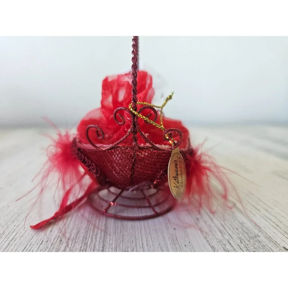 Katherine's swan basket gift candy ornament Valentine's Day red bird unique hang